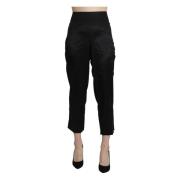 Elegante cropped broek met hoge taille Bencivenga , Black , Dames