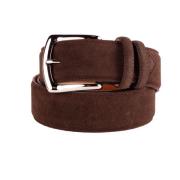 Elegante Heren Leren Riem Made in Italia , Brown , Heren