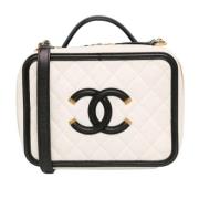 Pre-owned Leather handbags Chanel Vintage , White , Dames