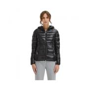 Ultra Light Hooded Down Jacket Centogrammi , Black , Dames