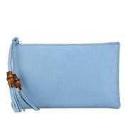 Pre-owned Leather clutches Gucci Vintage , Blue , Dames