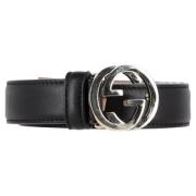 Pre-owned Leather belts Gucci Vintage , Black , Dames