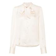 Oude Witte Overhemd Twinset , White , Dames