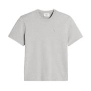 Geborduurd Logo Katoenen T-shirt Ami Paris , Gray , Heren