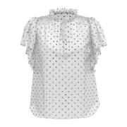 Frill Top Blouse in Off White Co'Couture , White , Dames