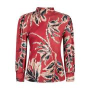 Geschilderde bloemen lange mouw top Aaiko , Red , Dames