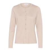 Grijze Melange Gebreide Cardigan A8661 Saint Tropez , Beige , Dames