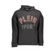 Sportieve hoodie met gedurfde details Plein Sport , Black , Heren