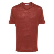 Linnen T-shirt Boglioli , Red , Heren