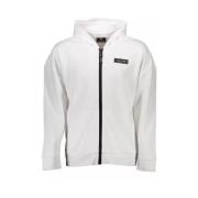 Hoodie met contrastdetails en logo Plein Sport , White , Heren