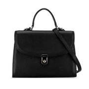 Pre-owned Leather handbags Burberry Vintage , Black , Dames