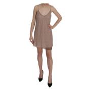 Beige A-Line Spaghetti Strap Mini Dress Pink Memories , Beige , Dames