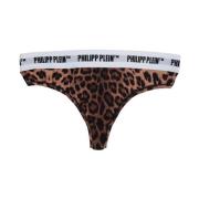 Leopardprint Stringpakket Philipp Plein , Brown , Dames