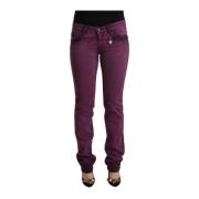 Elegante Paarse Slim Fit Denim Jeans Costume National , Purple , Dames