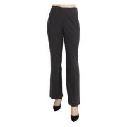 Elegante Gestreepte Straight Fit Broek Bencivenga , Black , Dames