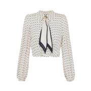 Cropped Blouse Elisabetta Franchi , White , Dames