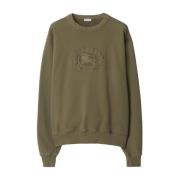 Militair Groene Geborduurde Paardenlogo Sweater Burberry , Green , Her...