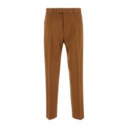 Karamel Katoenmix Broek Z Zegna , Brown , Heren