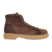 Donkerbruine Wandelschoenen Leer Santoni , Brown , Heren