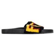 Pre-owned Fur sandals Fendi Vintage , Black , Heren