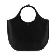 Stijlvolle Zwarte Leren Handtas Courrèges , Black , Dames