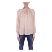 Beige Shirt met Strass Details Liu Jo , Beige , Dames