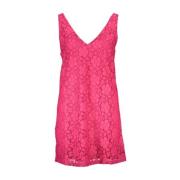 Rosa Viscose Jurk met Brede Bandjes Desigual , Pink , Dames