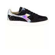 Zwarte Vetersneakers met Contrasterende Details Diadora , Black , Dame...