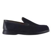 Leren en denim loafers Doucal's , Blue , Heren