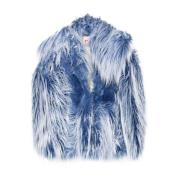 Blauw Faux-Fur Ombre Jas Diesel , Blue , Dames