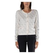 Logo Cardigan Guess , White , Dames