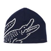 Krokodil Geborduurde Wollen Beanie Hoed Lacoste , Blue , Unisex