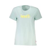 Blauwe Katoenen Tops T-shirt Levi's , Blue , Dames