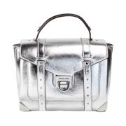 Zilveren Leren Top Handvat Satchel Tas Michael Kors , Gray , Dames