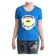 Sunny Milano Chic Blauw T-Shirt Moschino , Blue , Dames