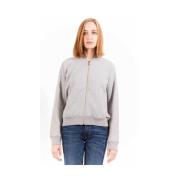 Grijs Katoenen Sweatshirt met Rits en Logo Gant , Gray , Dames