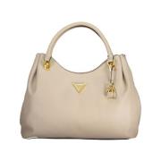 Beige Handtas met Verstelbare Band en Meerdere Zakken Guess , Beige , ...