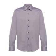 Casual Katoen Kent Kraag Shirt Hugo Boss , Purple , Heren