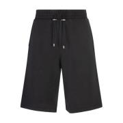 Zwarte Bermuda Shorts Vintage Borduurwerk Balmain , Black , Heren