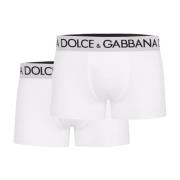 Boxershorts met contrasterend logo Dolce & Gabbana , White , Heren