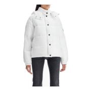 Gewatteerde donsjas met logopatch Pinko , White , Dames