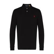 Aangepaste Slim Fit Katoenen Polo Shirt Ralph Lauren , Black , Heren