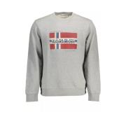 Grijs Katoenen Sweatshirt met Iconische Print Napapijri , Gray , Heren