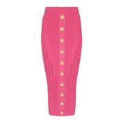 Gebreide rok met knopen Balmain , Pink , Dames