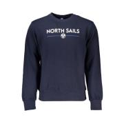 Geborstelde Sweatshirt met Logo Print North Sails , Blue , Heren