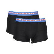 Katoenen Boxershorts Bi-Pack Logo North Sails , Black , Heren