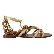 Gouden Ketting Gladiator Sandalen Dolce & Gabbana , Yellow , Dames