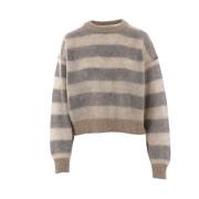 Gestreepte Mohair Trui Brunello Cucinelli , Multicolor , Dames