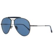 Gunmetal Aviator Zonnebril Blauwe Lens Tod's , Gray , Heren