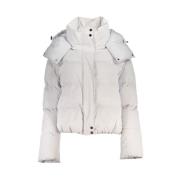 Gewatteerde jas met capuchon en logo Patrizia Pepe , White , Dames